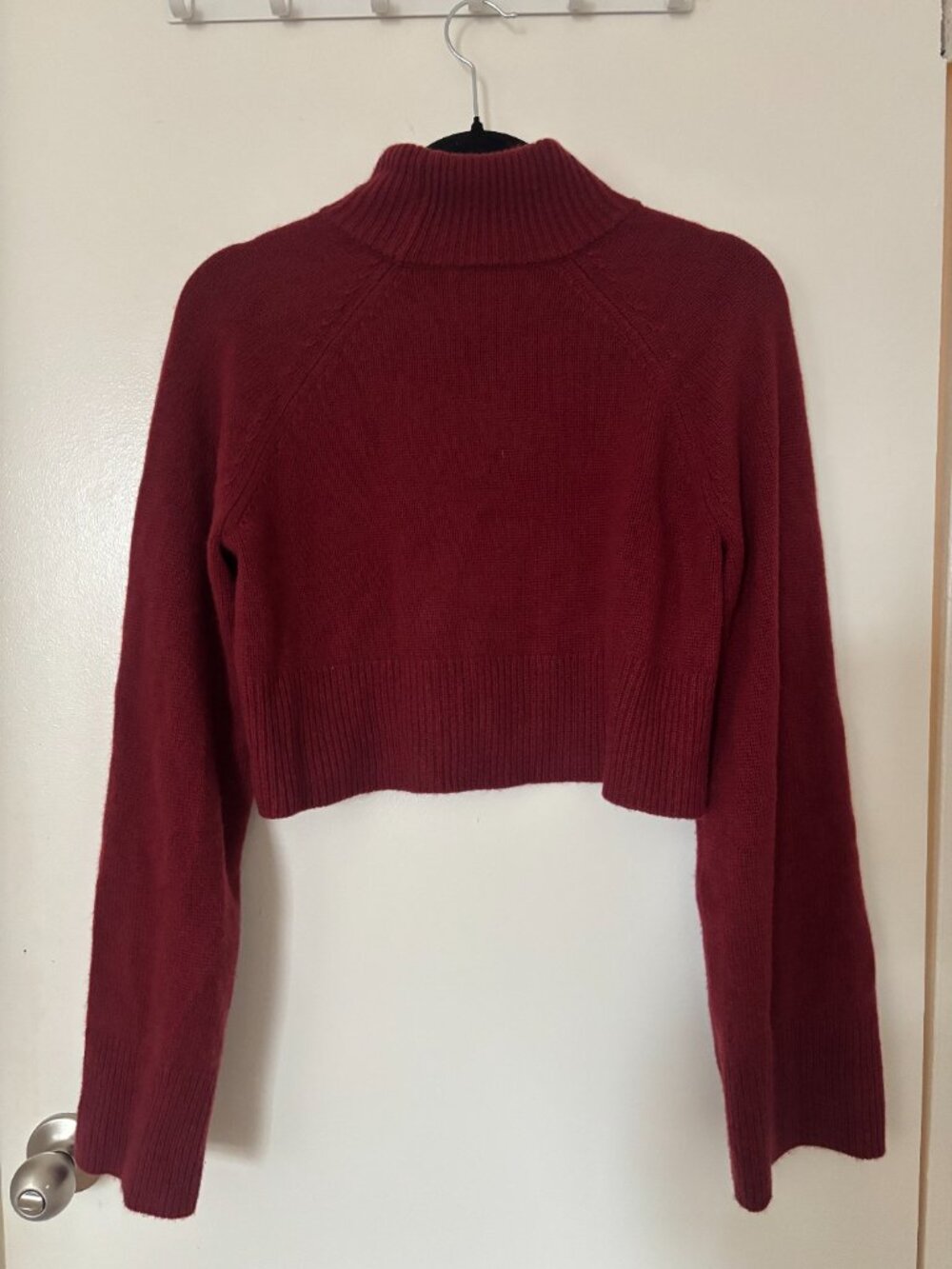 Reformation Garrett Cashmere Cropped Turtleneck Chianti XS - Picture 4 of 8